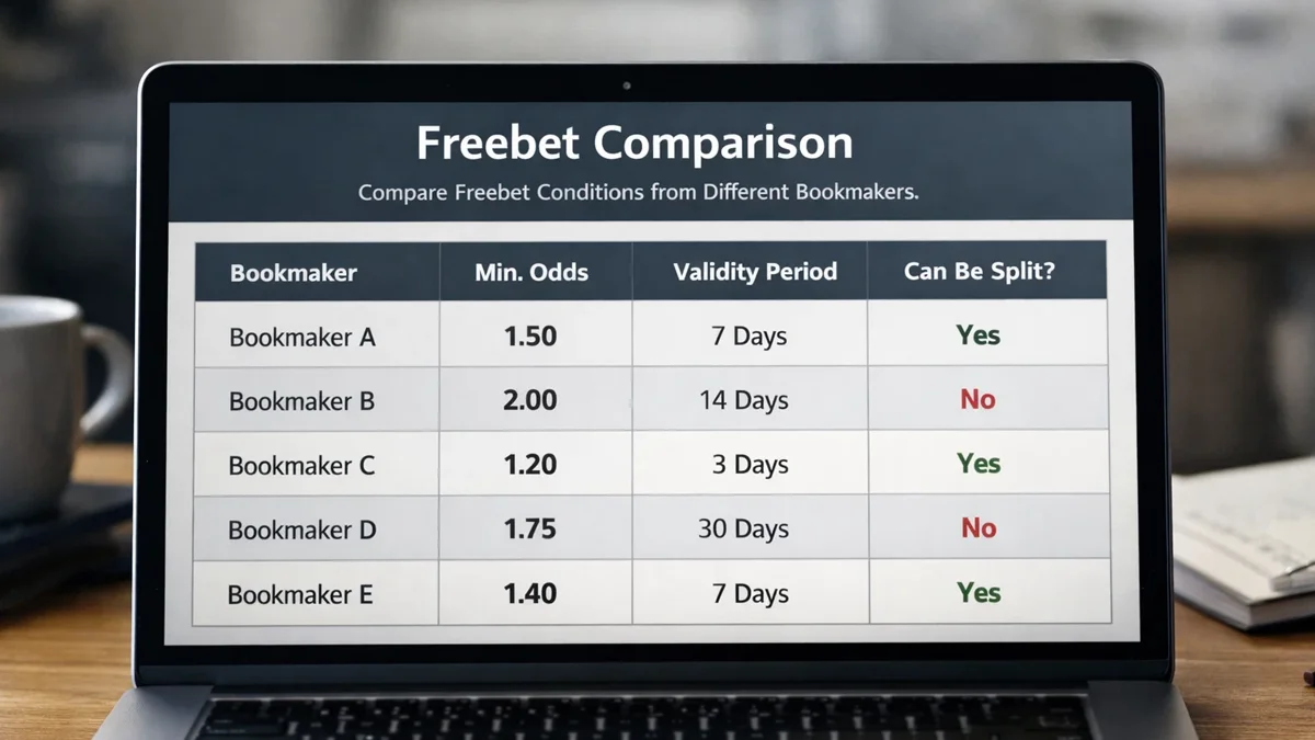 Comparatif des conditions de freebets chez différents bookmakers français