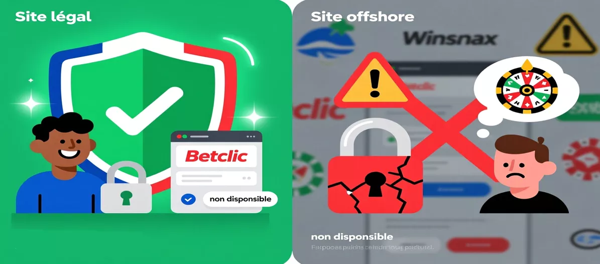 Comparaison entre sites de paris légaux ANJ et sites offshore illégaux