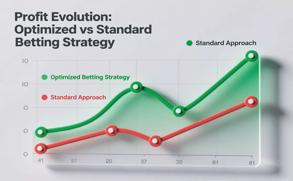 Graphique montrant l'évolution des gains avec et sans optimisation des cotes sur une année complète