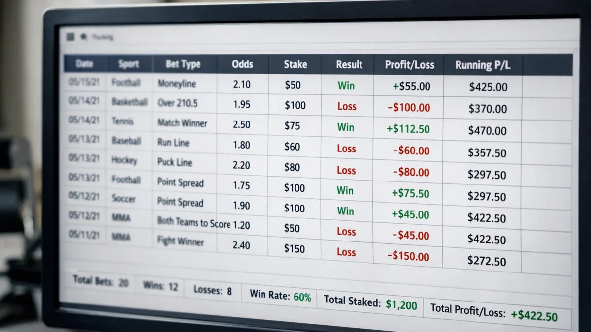 Tableur de suivi des paris avec analyse des performances par sport et type de pari