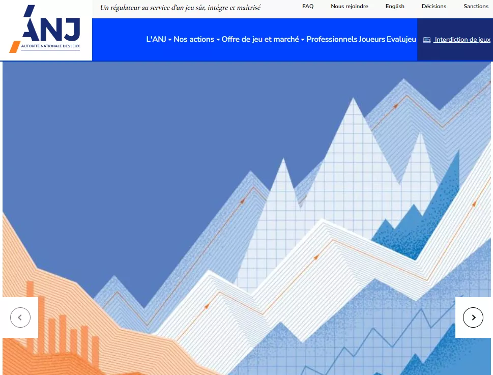 Processus de vérification de licence ANJ sur le site officiel